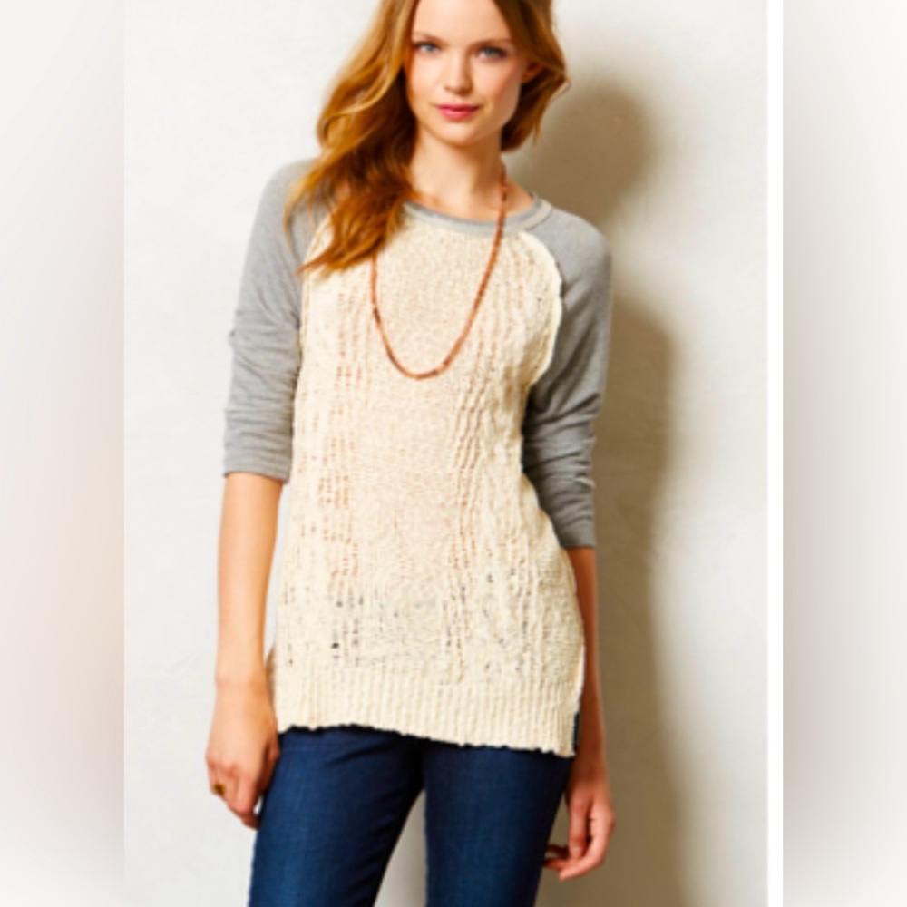 Anthropologie Crochet T-shirt. Size small.
